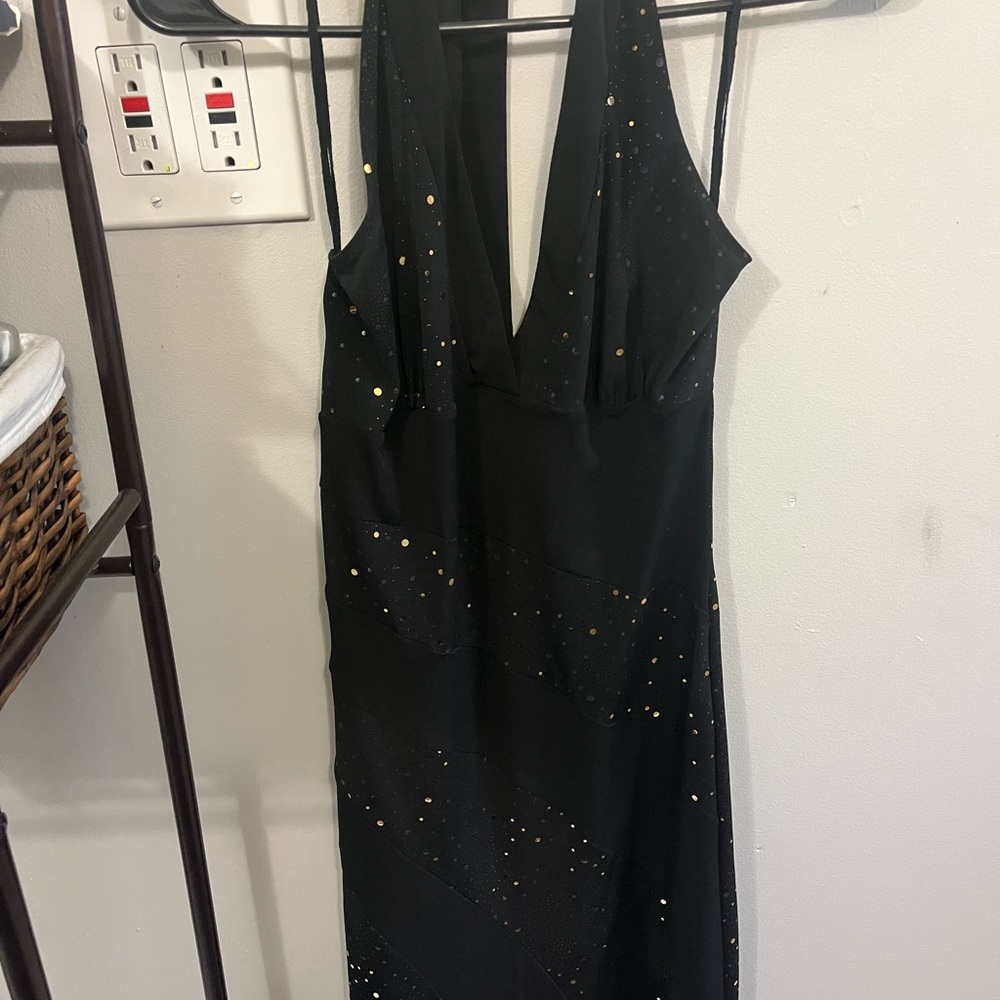 Black with gold fleck homecoming dress